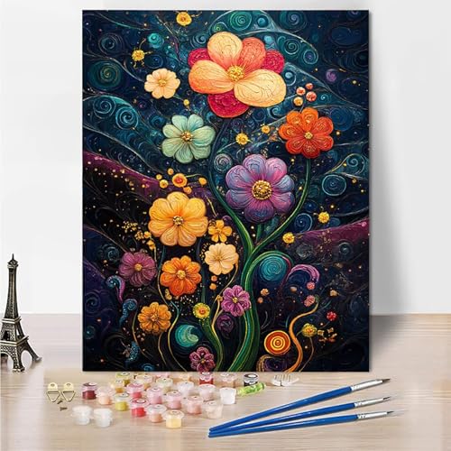 Malen Nach Zahlen Erwachsene Blume Berg Malen Nach Zahlen Kinder mit 3-Pinseln und Acrylfarbe DIY Set, Paint by Numbers Adult Leinwand Handgemalt öLgemälde Kit Als Zuhause Deko Geschenk 45x60cm -7o40 von Wohoaqig