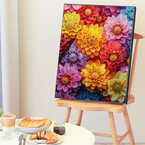 Malen Nach Zahlen Erwachsene Blume Daisy Malen Nach Zahlen Kinder mit 3-Pinseln und Acrylfarbe DIY Set, Paint by Numbers Adult Leinwand Handgemalt öLgemälde Kit Als Zuhause Deko Geschenk 45x60cm -0o95 von Wohoaqig