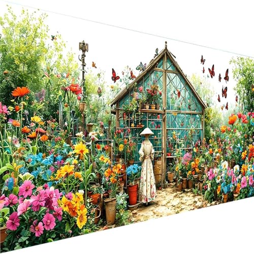 Malen Nach Zahlen Erwachsene Garten, Malen Nach Zahlen ab 5 6 7 Jahre Mädchen, Malen Nach Zahlen für Kinder Ohne Rahmen mit 3 Pinsel und Acrylfarben für Geschenke Home Deko (90x180cm)Schmetterling H-4 von Wohoaqig