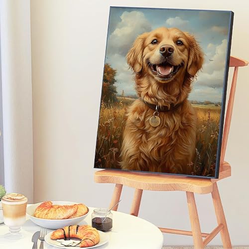 Malen Nach Zahlen Erwachsene Hunde Tiere Malen Nach Zahlen Kinder mit 3-Pinseln und Acrylfarbe DIY Set, Paint by Numbers Adult Leinwand Handgemalt öLgemälde Kit Als Zuhause Deko Geschenk 45x60cm -4o14 von Wohoaqig