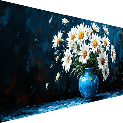 Malen Nach Zahlen Erwachsene Kinder Anfänger Gänseblümchen DIY Handgemalt Ölgemälde auf Leinwand Kit für Home Deko oder Geburtstag Festival Geschenk Mit Farbe und Pinsel, Blume (100x200cm) Y-0 von Wohoaqig