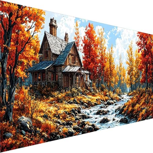 Malen Nach Zahlen Erwachsene Kinder Anfänger Landschaft DIY Handgemalt Ölgemälde auf Leinwand Kit für Home Deko oder Geburtstag Festival Geschenk mit 3-Pinseln und Acrylfarbe, Wald (100x200cm) 6-3 von Wohoaqig