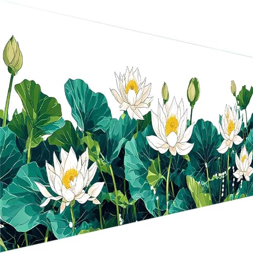 Malen Nach Zahlen Erwachsene Lotus - Anfänger - Knitterfreie Leinwand, Pinsels Und Acrylfarbe - DIY Handgemalt Ölgemälde Kit Als Geschenk (100x200cm) Malen Nach Zahlen Seerose (Ohne Rahmen) 4-0 von Wohoaqig