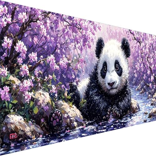 Malen Nach Zahlen Erwachsene Panda, DIY Handgemalt Ölgemälde Kit für Anfänger und Erwachsene, Malen Nach Zahlen Mit 3-Pinseln und Acrylfarbe für Haus Wand Dekoration Ohne Rahmen (40x80cm) Blume 3-4 von Wohoaqig