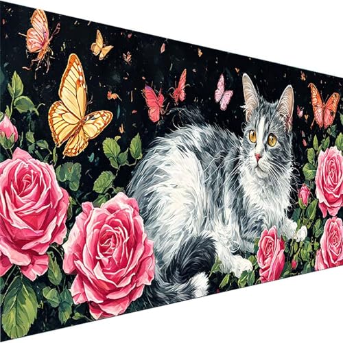 Malen Nach Zahlen Erwachsene Schmetterling, Malen Nach Zahlen ab 5 6 7 8 9 Jahre Mädchen und Jungen - DIY Malen Nach Zahlen Katze für Anfänger mit Pinsel und Acrylfarben (60x120cm) (Ohne Rahmen) 9-7 von Wohoaqig