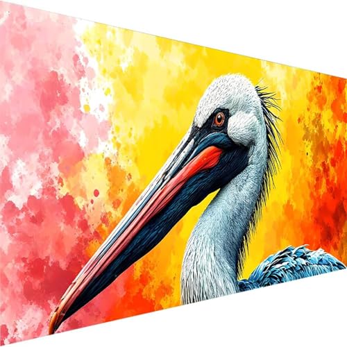 Malen Nach Zahlen Erwachsene Tier, Malen Nach Zahlen ab 5 6 7 Jahre Mädchen, Malen Nach Zahlen für Kinder Ohne Rahmen mit 3 Pinsel und Acrylfarben, für Geschenke und Home Deko (60x30cm)Pelikan 3-U von Wohoaqig