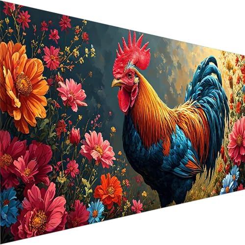 Malen Nach Zahlen Erwachsene Tier, Malen Nach Zahlen ab 5 6 7 Jahre Mädchen, Malen Nach Zahlen für Kinder Ohne Rahmen mit 3 Pinsel und Acrylfarben, für Geschenke und Home Haus Deko (90x180cm)Huhn 3-N von Wohoaqig