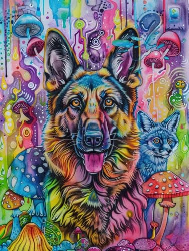 Malen Nach Zahlen Erwachsene Tier, Malen Nach Zahlen ab 7 Jahre Mädchen, Malen Nach Zahlen Hund mit 3-Pinseln und Acrylfarbe, DIY Handgemalt Ölgemälde Leinwand Kits, Wanddeko Geschenk 30x40cm -Co45 von Wohoaqig