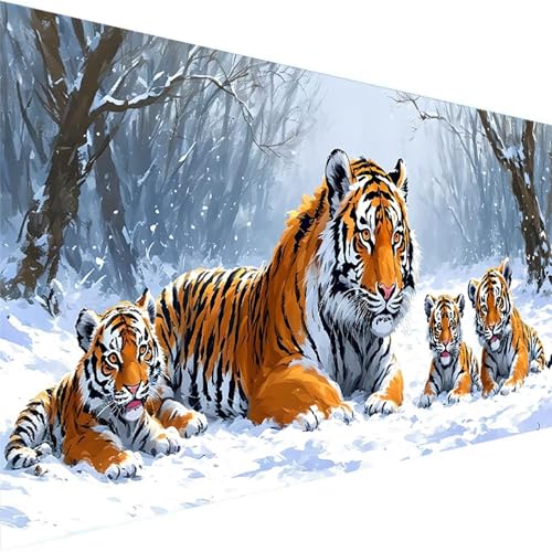 Malen Nach Zahlen Erwachsene Winter, Malen Nach Zahlen ab 5 6 7 Jahre Mädchen, Malen Nach Zahlen für Kinder Ohne Rahmen mit 3 Pinsel und Acrylfarben, für Geschenke und Home Deko (90x180cm)Tier 0-2 von Wohoaqig