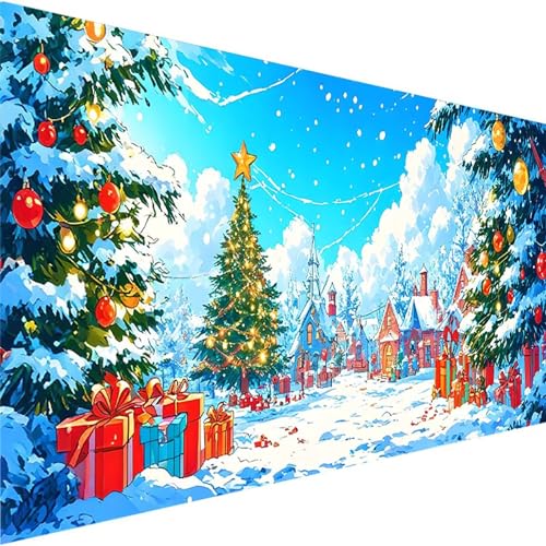 Malen Nach Zahlen Erwachsene Winter - Anfänger - Knitterfreie Leinwand, Pinsels Und Acrylfarbe - DIY Handgemalt Ölgemälde Kit Als Geschenk (40x80cm) Malen Nach Zahlen Festival (Ohne Rahmen) 2-E von Wohoaqig