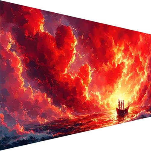 Malen Nach Zahlen Erwachsene Wolke, Malen Nach Zahlen ab 5 6 7 Jahre Mädchen, Malen Nach Zahlen für Kinder Ohne Rahmen mit 3 Pinsel und Acrylfarben, für Geschenke und Home Deko (60x120cm) Himmel Z-O von Wohoaqig