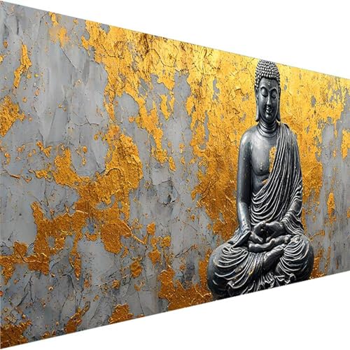 Malen Nach Zahlen Erwachsene Zen, Malen Nach Zahlen Kinder Bastelset Erwachsene, DIY Buddha mit Pinseln und Acrylfarben Handgemalt Ölgemälde Leinwand für Home Wand Decor, Ohne Rahmen (50x100cm) L-7 von Wohoaqig