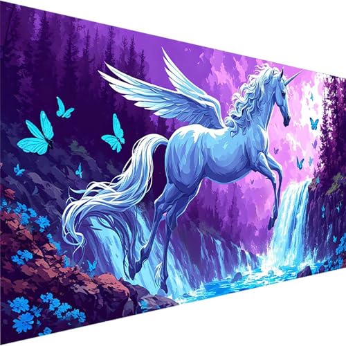 Malen Nach Zahlen Schmetterling Malen Nach Zahlen Erwachsene, Malen Nach Zahlen Kinder Ohne Rahmen mit Pinsel und Acrylfarben, Bastelset Erwachsene, Geschenke und Home Wand Dekor (40x80cm)Pferd F-O von Wohoaqig