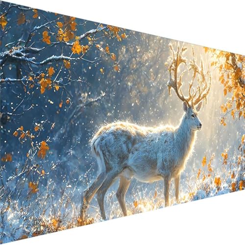 Malen Nach Zahlen Tier, Malen Nach Zahlen ab 7 8 9 Jahre Mädchen und Junge, Malen Nach Zahlen für Kinder Ohne Rahmen 3 Pinsel und Acrylfarben, für Home Dekor Bastelset Erwachsene (100x200cm)Reh 8-F von Wohoaqig