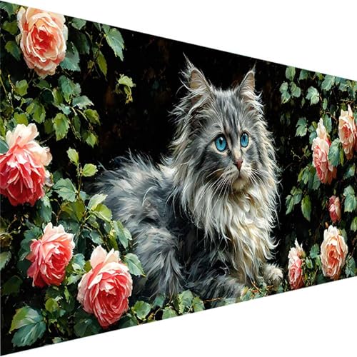 Malen Nach Zahlen ab 5 6 7 Jahre Mädchen Ohne Rahmen - Katze Malen Nach Zahlen Erwachsene, Malen Nach Zahlen für Kinder Acrylfarben mit als Home Dekor Geschenk, Malen-Nach-Zahlen (80x160cm) Tier S-9 von Wohoaqig