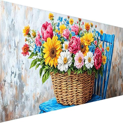 Malen Nach Zahlen ab 5 6 7 Jahre Mädchen Ohne Rahmen Malen Nach Zahlen Erwachsene, Blume Malen Nach Zahlen für Kinder Acrylfarben mit als Deko Geschenk, Malen-Nach-Zahlen (50x100cm) Gänseblümchen 7-E von Wohoaqig