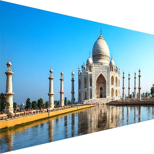 Malen Nach Zahlen ab 5 6 7 Jahre Mädchen Ohne Rahmen Malen Nach Zahlen Erwachsene, Indien Malen Nach Zahlen für Kinder Acrylfarben mit als Deko Geschenk, Malen-Nach-Zahlen (50x100cm) Taj Mahal K-9 von Wohoaqig