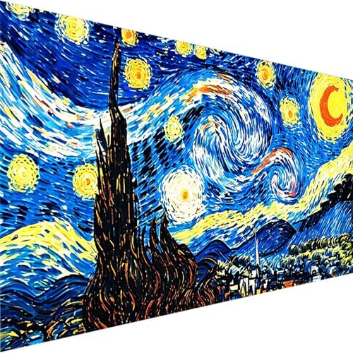 Malen Nach Zahlen ab 5 6 7 Jahre Mädchen Ohne Rahmen - Malen Nach Zahlen Erwachsene Abstrakt Malen Nach Zahlen für Kinder Acrylfarben mit als Geschenk, Malen-Nach-Zahlen (50x100cm) Sternenhimmel 9-5 von Wohoaqig