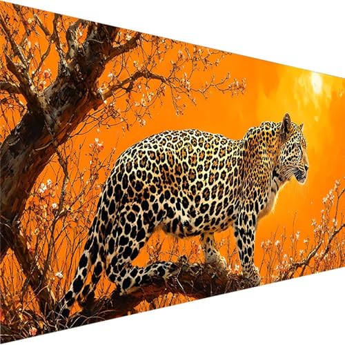 Malen Nach Zahlen für Kinder, Erwachsene und Anfänger, DIY Malen Nach Zahlen Leopard für Mädchen und Jungen, Tier (60x120cm), Ohne Rahmen - DIY Handgemalt Gemälde Kit für Haus Dekoration Geschenk 4-1 von Wohoaqig