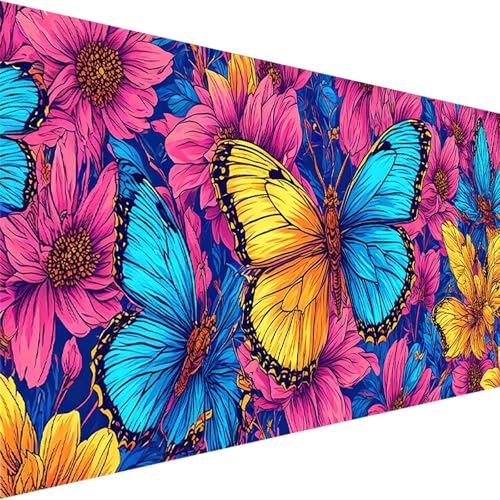 Malen nach Zahlen Erwachsene Schmetterling, Malen Nach Zahlen Blume DIY Handgemalt Ölgemälde Kit - (50x100cm), Paint by Numbers Adult Mit 3 - Pinseln und Acrylfarbe für Home Dekor (Ohne Rahmen) L-8 von Wohoaqig