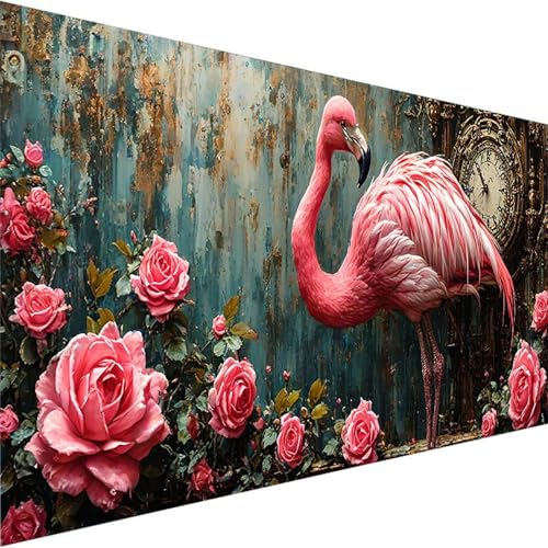 Malen nach Zahlen Kinder Flamingo Malen Nach Zahlen Erwachsene, Geschenke für Mädchen Junge Bastelset Set, Malen nach Zahlen Blume | Malen nach Zahlen Ohne Rahmen, (60x30cm) Bastelset Erwachsene N-Z von Wohoaqig