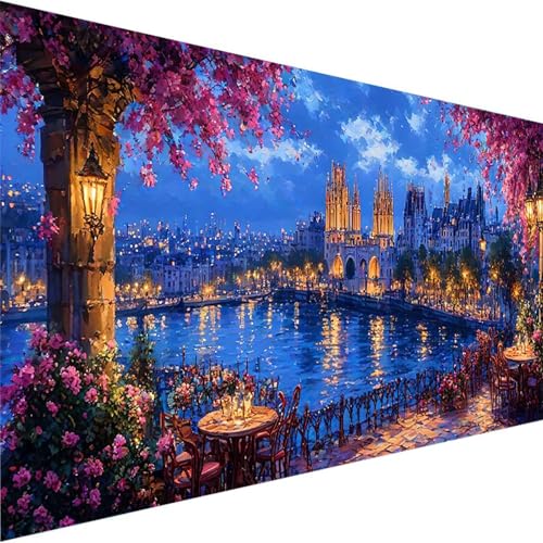 Malen nach Zahlen Kinder Stadt, Geschenke für Mädchen Junge, Bastelset Kinder, Malen nach Zahlen See | Malen nach Zahlen Ohne Rahmen, für Home Wand Dekor Geschenk (90x180cm) Bastelset Erwachsene 5-P von Wohoaqig