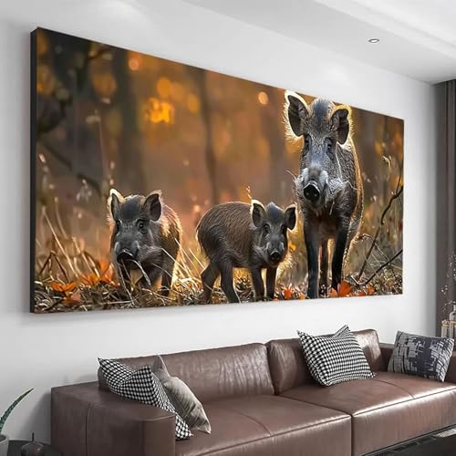 Baum 5D Diamand Painting 30x70 cm, Diamant Painting Bilder Wildschwein Diamond Painting Erwachsene Set, DIY Diamand Painting Runde Steine Kristall kunst Malerei Für Geschenk Zuhause Wanddeko Z-504 von Wohoaqio