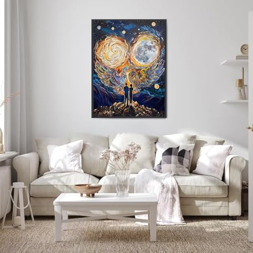 Diamond Painting Abstrakt Diamond Painting Erwachsene Groß xxl 60x80 cm, Tier Diamant Painting Bilder Kinder DIY Diamond Painting Eckige Steine Gem Art Painting Kit für Home Wall Decor Geschenke 3-J von Wohoaqio