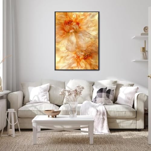 Diamond Painting Blume Diamond Painting Erwachsene Groß xxl 60x80 cm, Abstrakt Diamant Painting Bilder Kinder DIY Diamond Painting Eckige Steine Gem Art Painting Kit für Home Wall Decor Geschenke 7-G von Wohoaqio