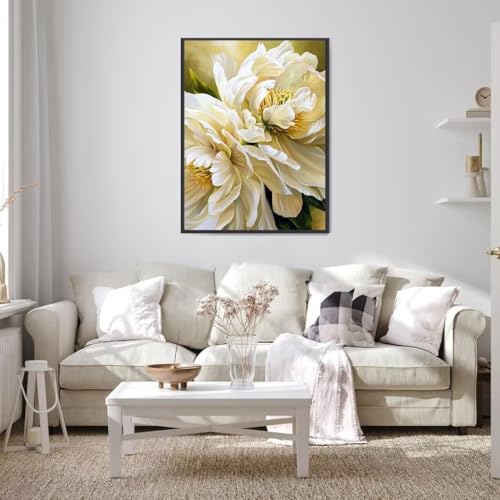 Diamond Painting Blume Diamond Painting Erwachsene Groß xxl 60x80 cm, Blumen Diamant Painting Bilder Kinder DIY Diamond Painting Eckige Steine Gem Art Painting Kit für Home Wall Decor Geschenke 7-5 von Wohoaqio