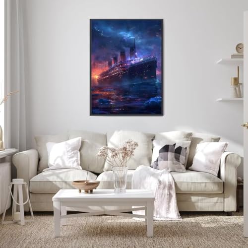 Diamond Painting Boot Diamond Painting Erwachsene Groß xxl 100X135 cm, Ozean Diamant Painting Bilder Kinder DIY Diamond Painting Eckige Steine Gem Art Painting Kit für Home Wall Decor Geschenke z-7 von Wohoaqio