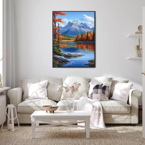 Diamond Painting Landschaft Diamond Painting Erwachsene Groß xxl 100X135 cm, Ozean Diamant Painting Bilder Kinder DIY Diamond Painting Eckige Steine Gem Art Painting Kit, Home Wall Decor Geschenke 9-Q von Wohoaqio