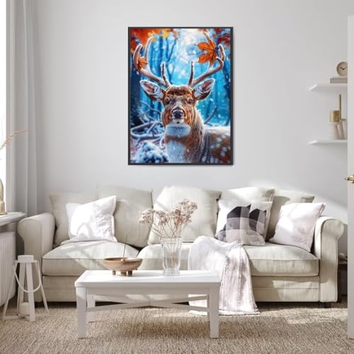 Diamond Painting Tier Diamond Painting Erwachsene Groß xxl 80x100 cm, Reh Diamant Painting Bilder Kinder DIY Diamond Painting Eckige Steine Gem Art Painting Kit für Home Wall Decor Geschenke 7-3 von Wohoaqio