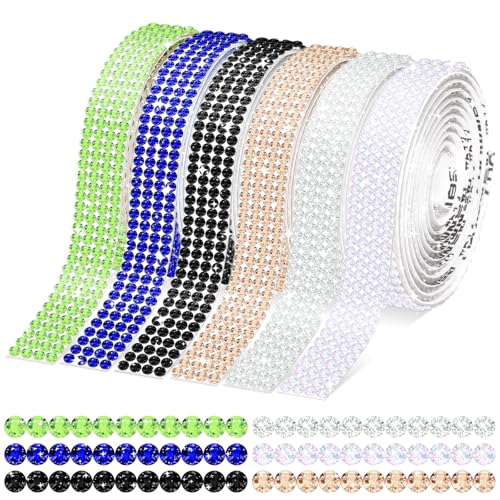 Wokape 6 Rollen selbstklebende Kristall Strass Band Kit, 6 Farben Bling Diamond Ribbon DIY Dekoration Aufkleber für DIY Kunsthandwerk, Hochzeit Teil Dekoration, Auto Telefon Dekoration Wokape 6 Rollen selbstklebende Kristall Strass Band Kit, 6 Farben Bling Diamond Ribbon DIY Dekoration Aufkleber für DIY Kunsthandwerk, Hochzeit Teil Dekoration, Auto Telefon Dekoration von Wokape