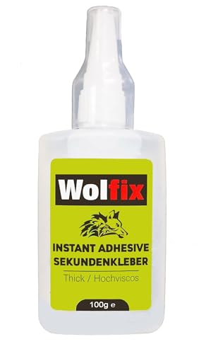 Wolfix Sekundenkleber Extra Stark 100g - Stoffkleber, Montagekleber, Textilkleber und Keramikkleber - Alleskleber für Profi Reparaturen - Ideal Kleber für Kunststoff, Keramik, Holz und Metall von Wolfix