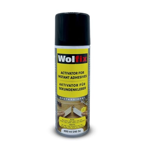 Wolfix Aktivator für Sekundenkleber 400ml Spray Superkleber Aktivatorspray Cyanacrylat - Die Turbo-Formel für sofortige Haftung und langanhaltende Ergebnisse von Wolfix