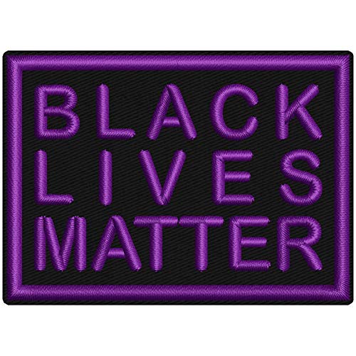 Aufnäher -Black Lives Matter- ca. 7x5cm - rechteckig zum Aufnähen oder Aufbügeln (schwarz-lila) von Wolfszeit