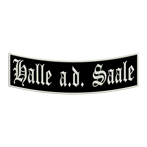 Aufnäher "Halle a.d. Saale" - Ein unterer Bogen B1 mit ca.35x11cm - Stadtname - Städtepatch von Wolfszeit