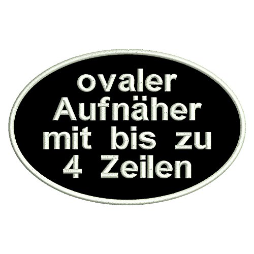 Aufnäher Oval - Ovaler Aufnäher mit deinem eigenem Text - verschieden Größen (ca.15x10cm) von Wolfszeit