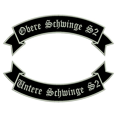 Aufnäher-Set obere + untere Schwinge S2 - viele Größen und Farben zur Auswahl (12x4,5cm) - personalisiert von Wolfszeit