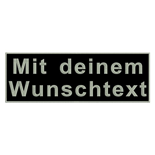 Aufnäher personalisiert mit deinem Wunschtext rechteckig (Rec1) 35x12cm (wahlweise zum Annähen, mit Klett oder zum Aufbügeln) von Wolfszeit