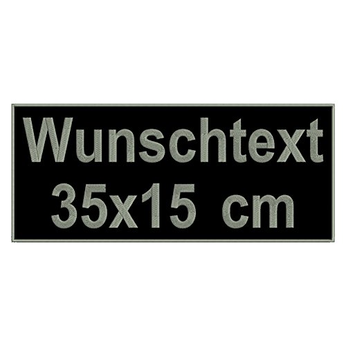 Aufnäher personalisiert mit deinem Wunschtext rechteckig (Rec1) 35x15cm (wahlweise zum Annähen, mit Klett oder zum Aufbügeln) von Wolfszeit