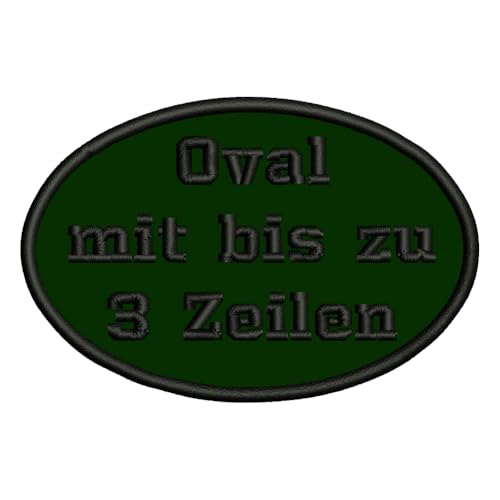 Aufnäher Oval - Ovaler Aufnäher mit deinem eigenem Text - verschieden Größen (ca.12x8cm) von Wolfszeit