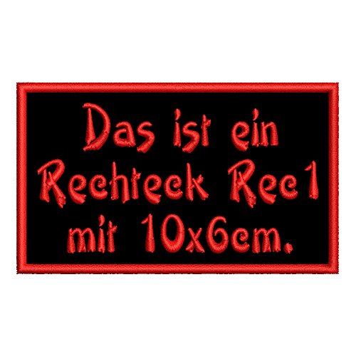 Aufnäher personalisiert mit deinem Wunschtext rechteckig (Rec1) 10x6cm (wahlweise zum Annähen, mit Klett oder zum Aufbügeln) von Wolfszeit