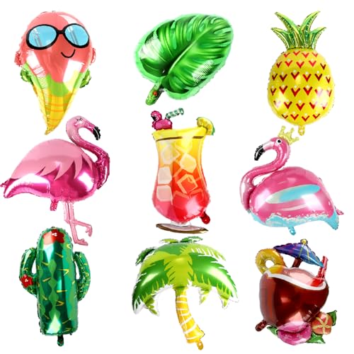Hawaii Party Ballons, Folienballon Flamingo Ananas, Luftballons Sommerfest, Flamingo Party Dekoration, Hawaii Ballons für Geburtstag Sommer Tropical Aloha Strandparty Hawaii Party Ballons, Folienballon Flamingo Ananas, Luftballons Sommerfest, Flamingo Party Dekoration, Hawaii Ballons für Geburtstag Sommer Tropical Aloha Strandparty von Wolkstello