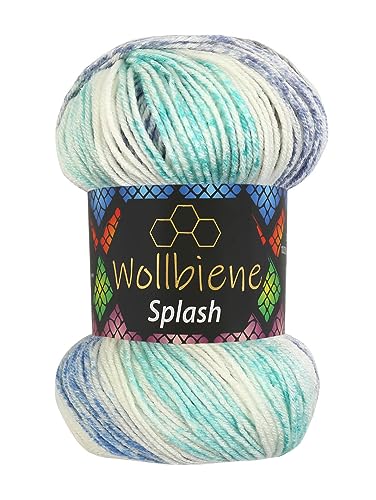 100g Wollbiene Splash Batik 100 Gramm mit Farbverlauf Antipilling mehrfarbig Multicolor Strickwolle Häkelwolle Wolle Ganzjahreswolle (7050) von Wollbiene