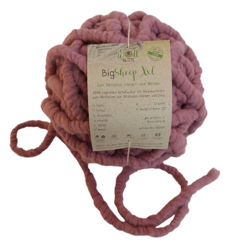 Teppichgarn zum häkeln/dicke Wolle/Teppichwolle/Sitzkissen häkeln/Wolle für Teppich (500g Rosa) von Wollblüte