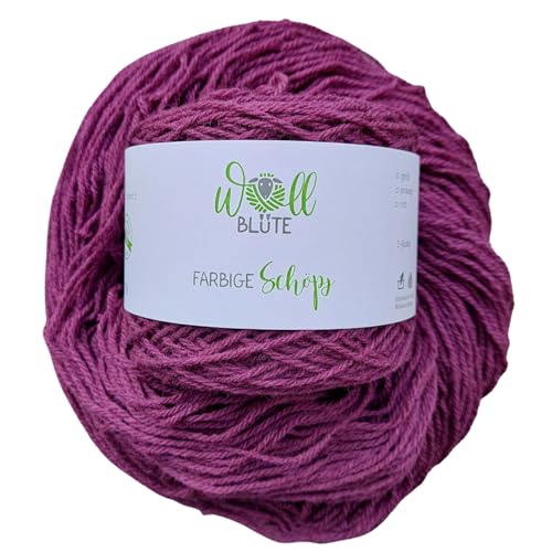 Wollblüte Lila Wolle vom Schaf/Schafwolle zum stricken/mulesingfreie Wolle/Strickwolle / 100g (Beere) von Wollblüte