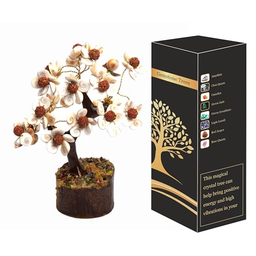 Wonder Care Gomti Rudraksha-Edelstein, Bonsai-Baum, Baum des Lebens, Chakra-Steine, Chakra-Geldbaum, Kristallbaum für Positive Energie, Gomti Rudraksha-Baum (54 Perlen) von Wonder Care