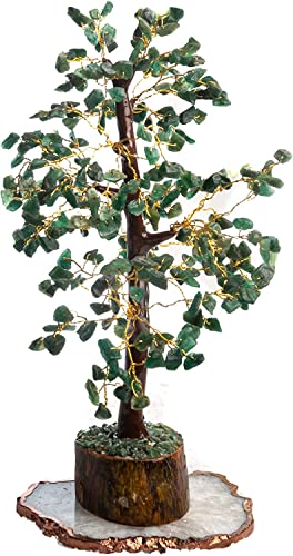 Wonder Care Heilender Geldbaum aus grüner Jade, Edelstein, Heimdekoration und Heilstein, Baumstein, Bonsai-Baum – grüner Jadebaum (300 Perlen) von Wonder Care